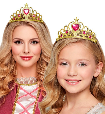 Gold Tiara With Pink Gems