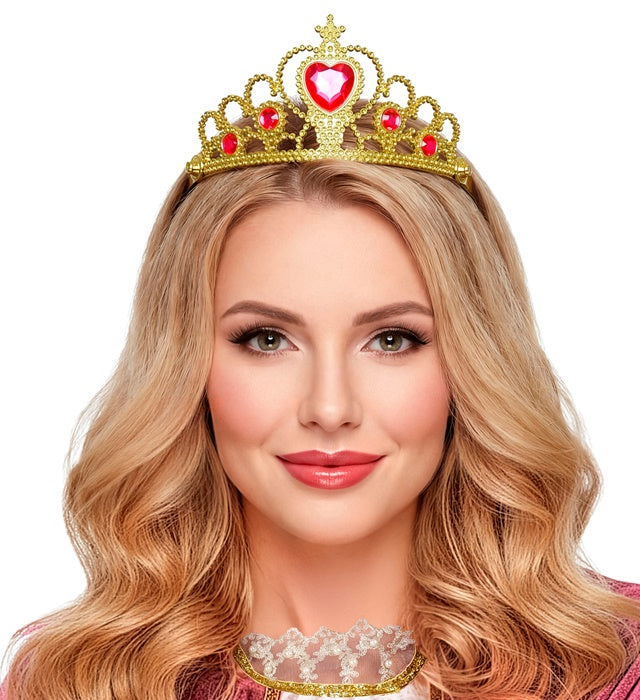 Gold Tiara With Red Gems