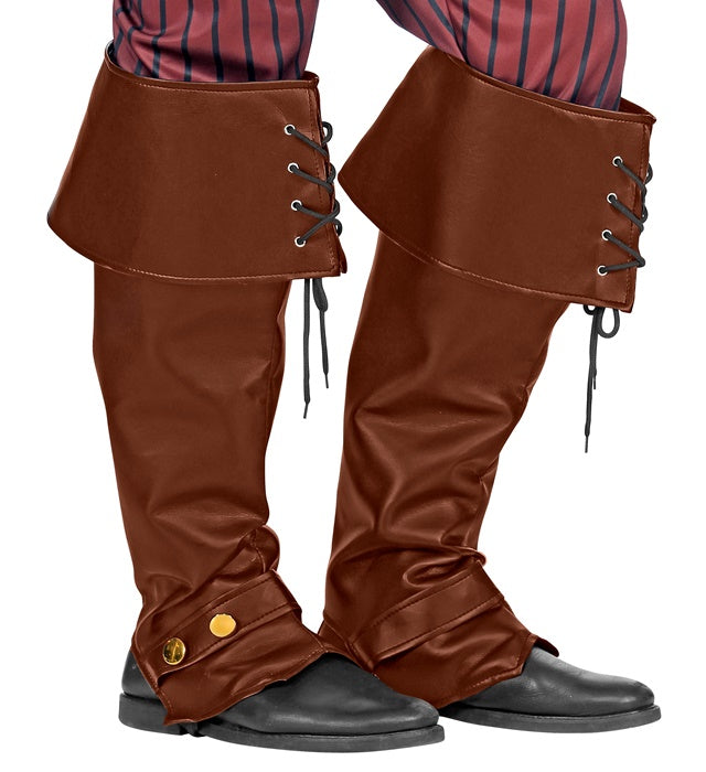 Pair Of Leather Look Brown Boot Covers