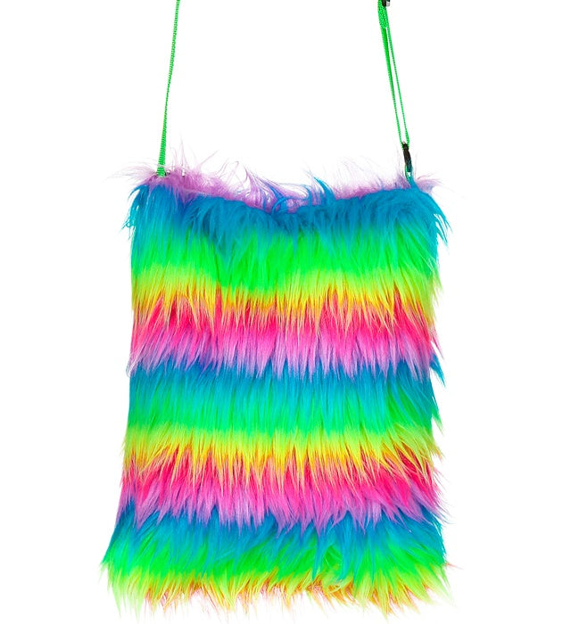 Rainbow Plush Handbag