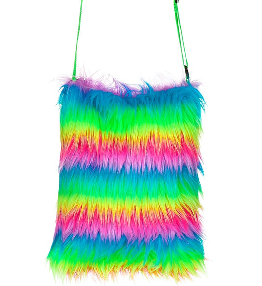 Rainbow Plush Handbag
