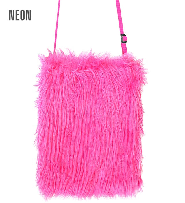 Neon Pink Plush Handbag