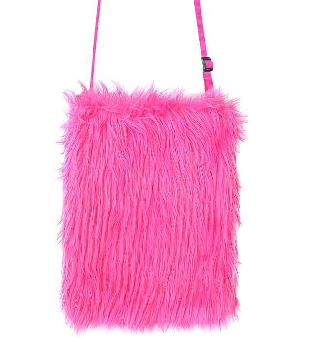Neon Pink Plush Handbag