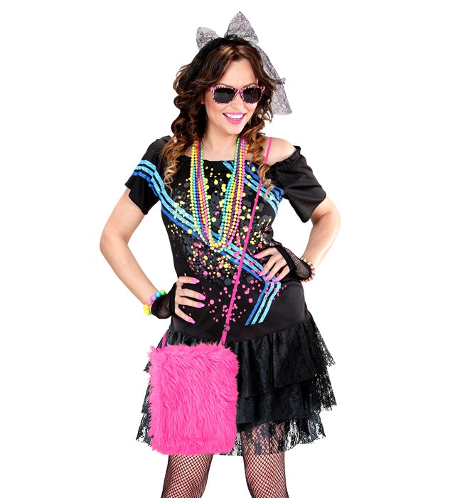 Neon Pink Plush Handbag