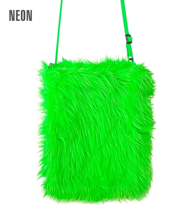 Neon Green Plush Handbag