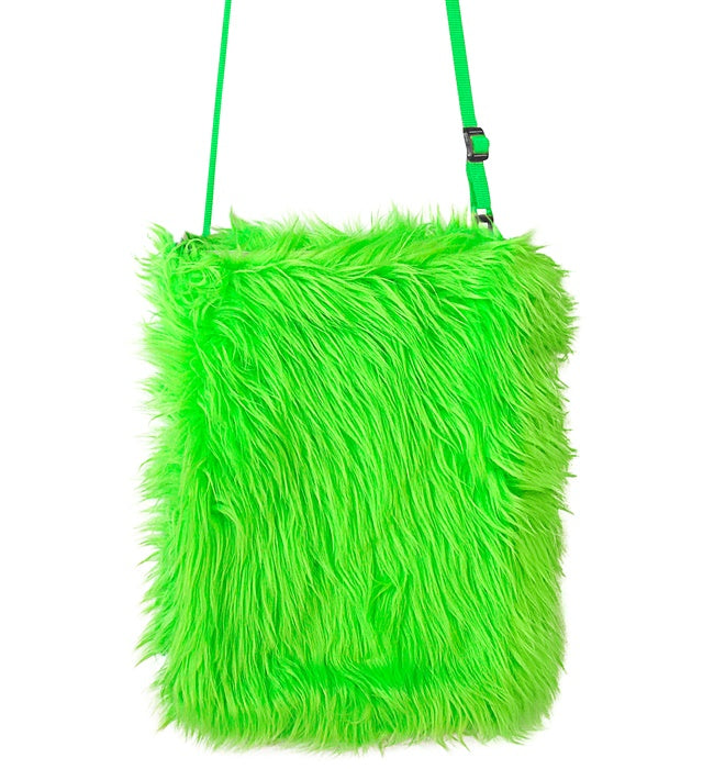 Neon Green Plush Handbag