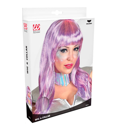 Space Girl Wig With Collar In Box