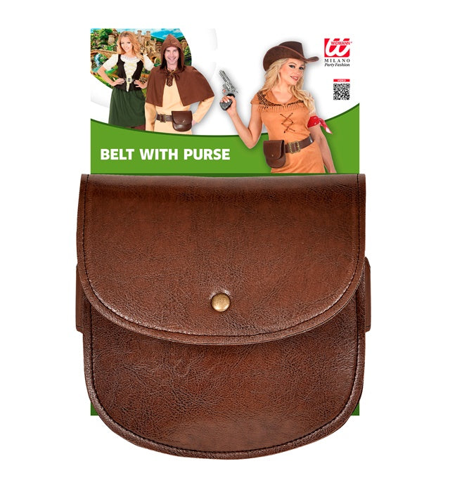 Leather Look Belt With Purse