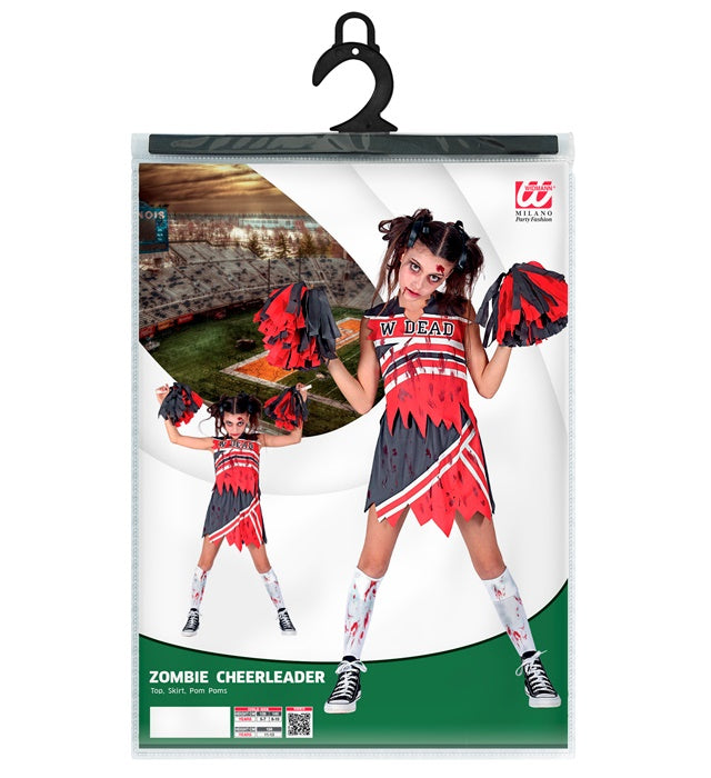 Zombie Cheerleader  Top, Skirt, Pom Poms 