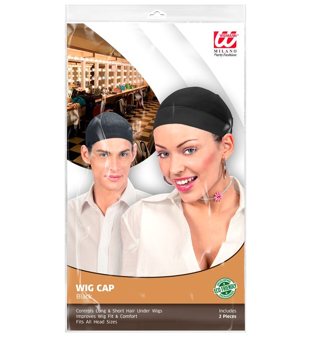 Set Of 2 Black Wig Caps