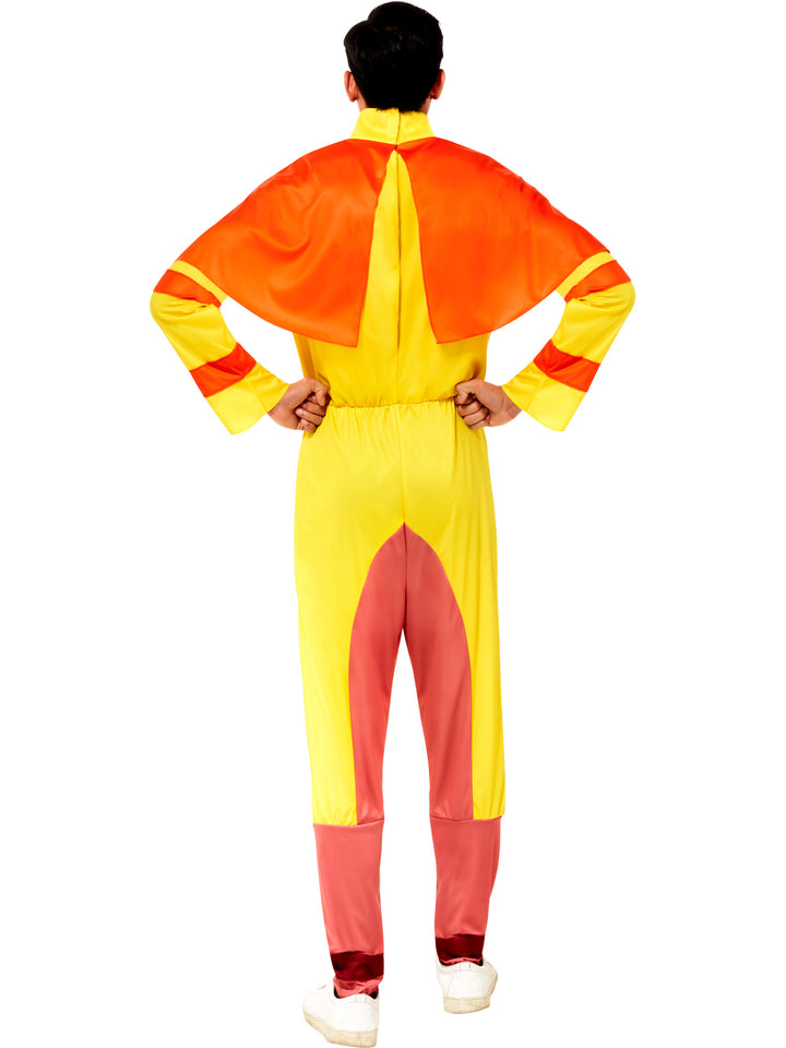 Rubies Men's Avatar: The Last Airbender Aang Costume Jumpsuit with Cape and Mask, As Shown, X-Large