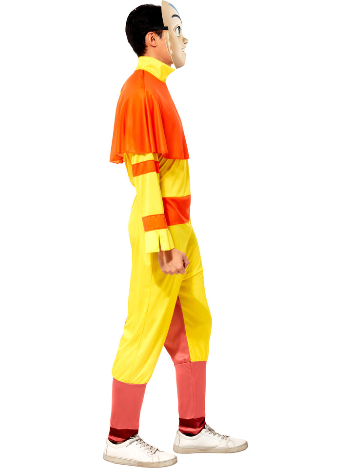 Rubies Men's Avatar: The Last Airbender Aang Costume Jumpsuit with Cape and Mask, As Shown, X-Large