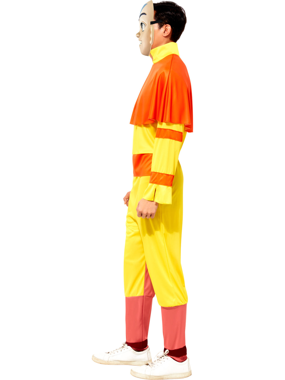 Rubies Men's Avatar: The Last Airbender Aang Costume Jumpsuit with Cape and Mask, As Shown, X-Large