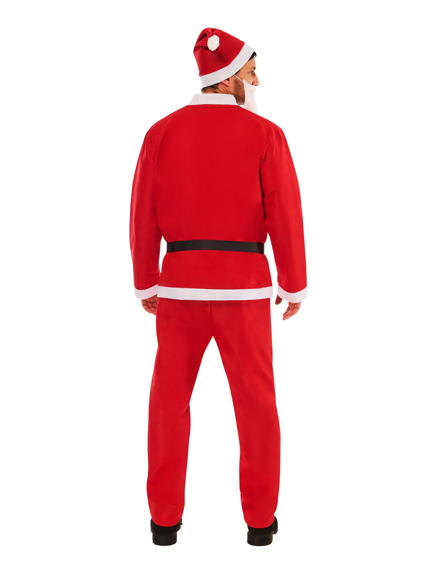 Santa Mens Top Trousers Belt Hat Beard Costume 2