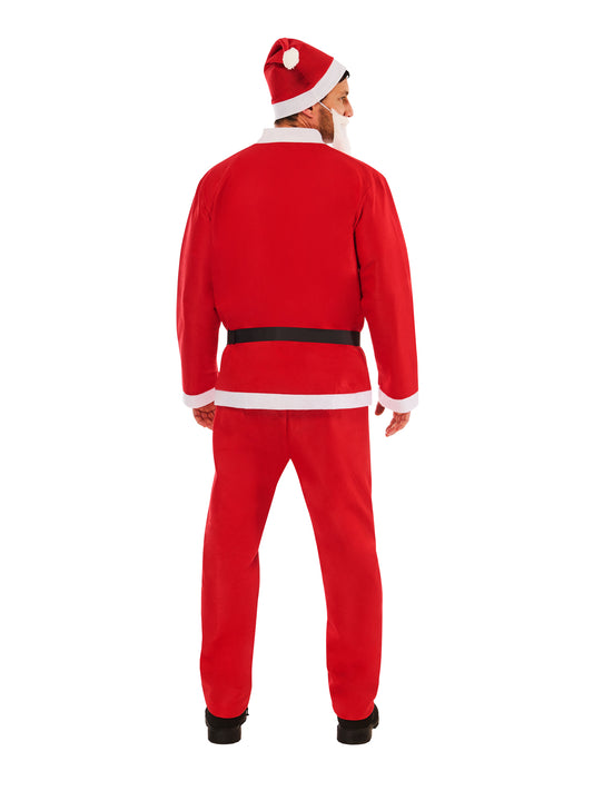 Santa Mens Top Trousers Belt Hat Beard Costume 2