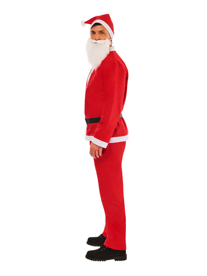 Santa Mens Top Trousers Belt Hat Beard Costume 3