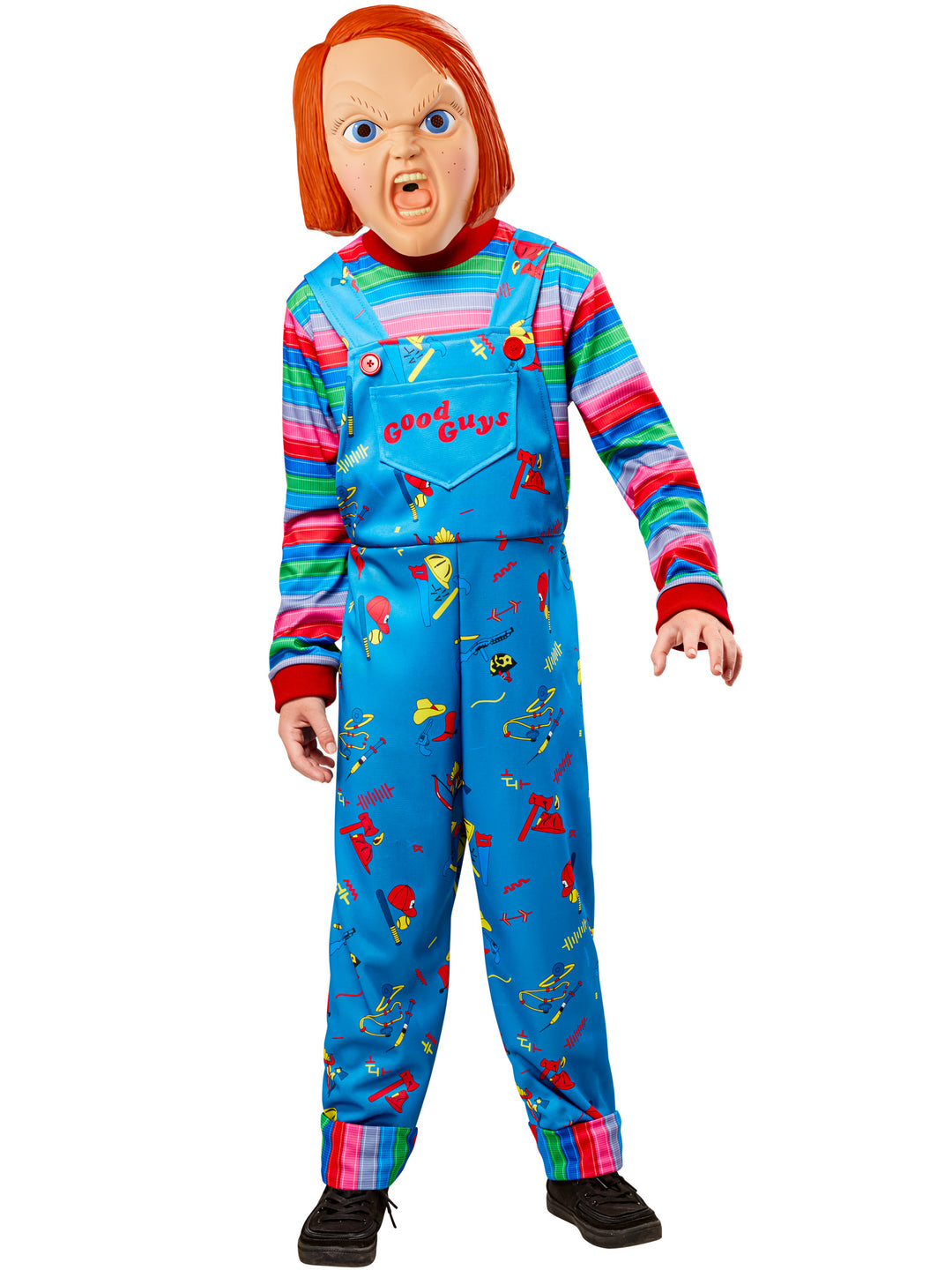 Childs Play 2 Chucky Costume Jumpsuit and Mask for Kids