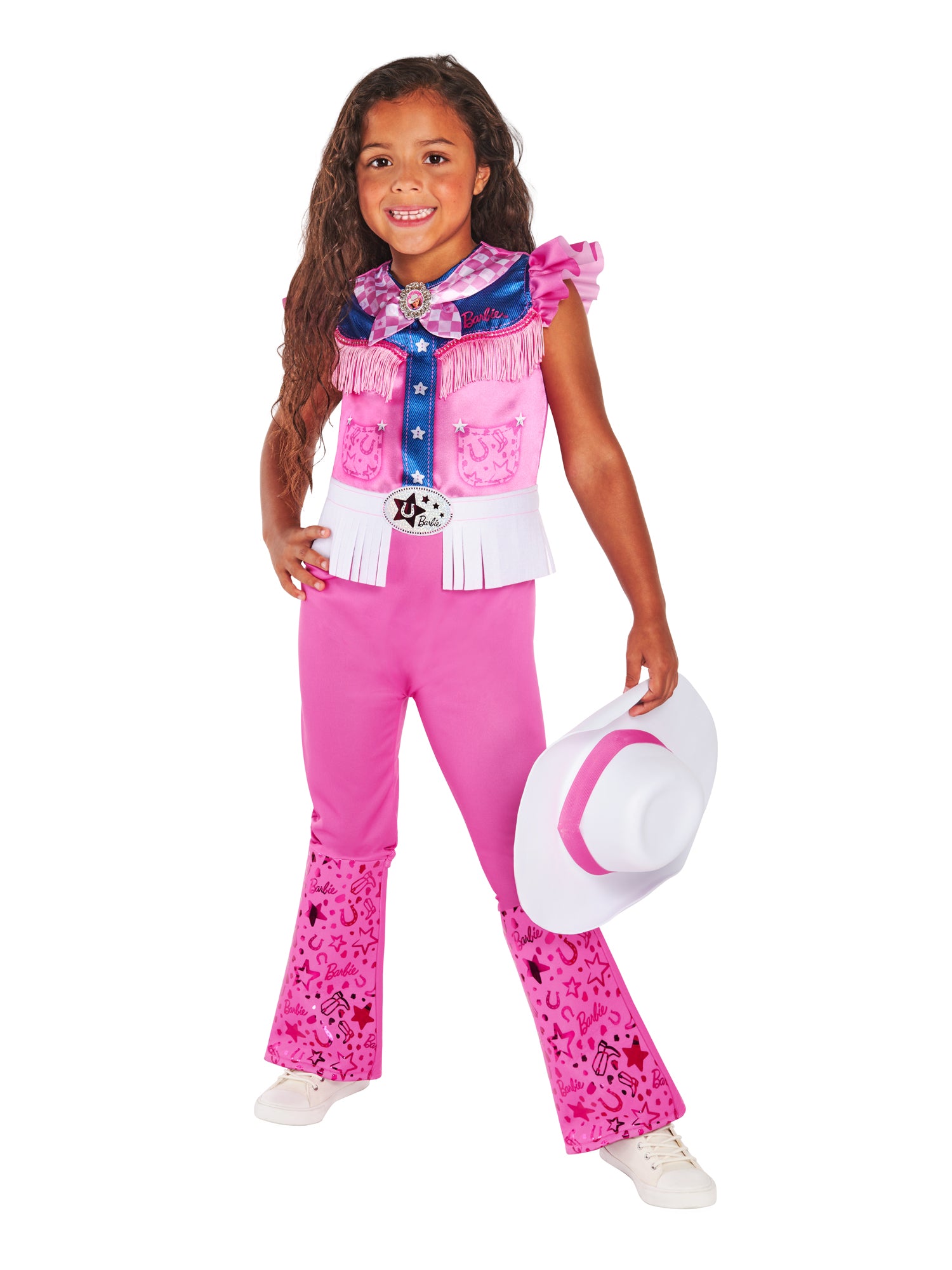 Barbie Cowgirl Child Costume Pink Jumpsuit 1
