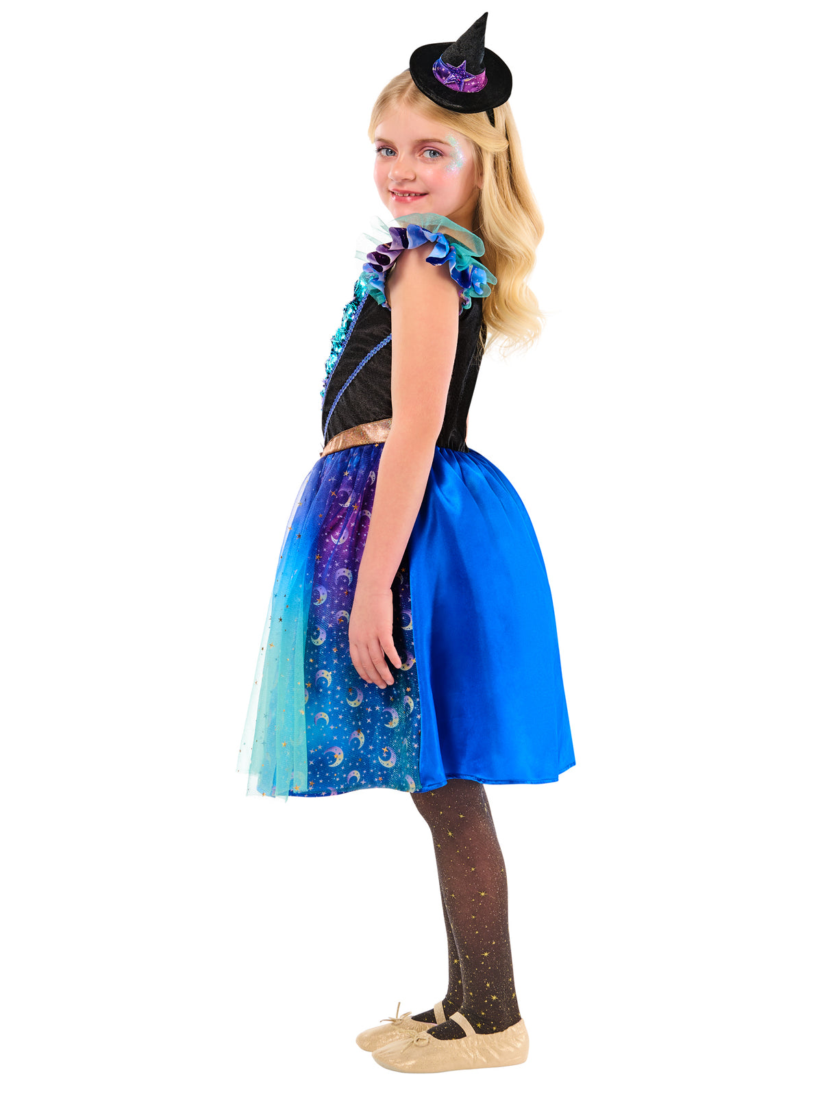Cosmic Witch Costume Dress and Hat for Girls 3