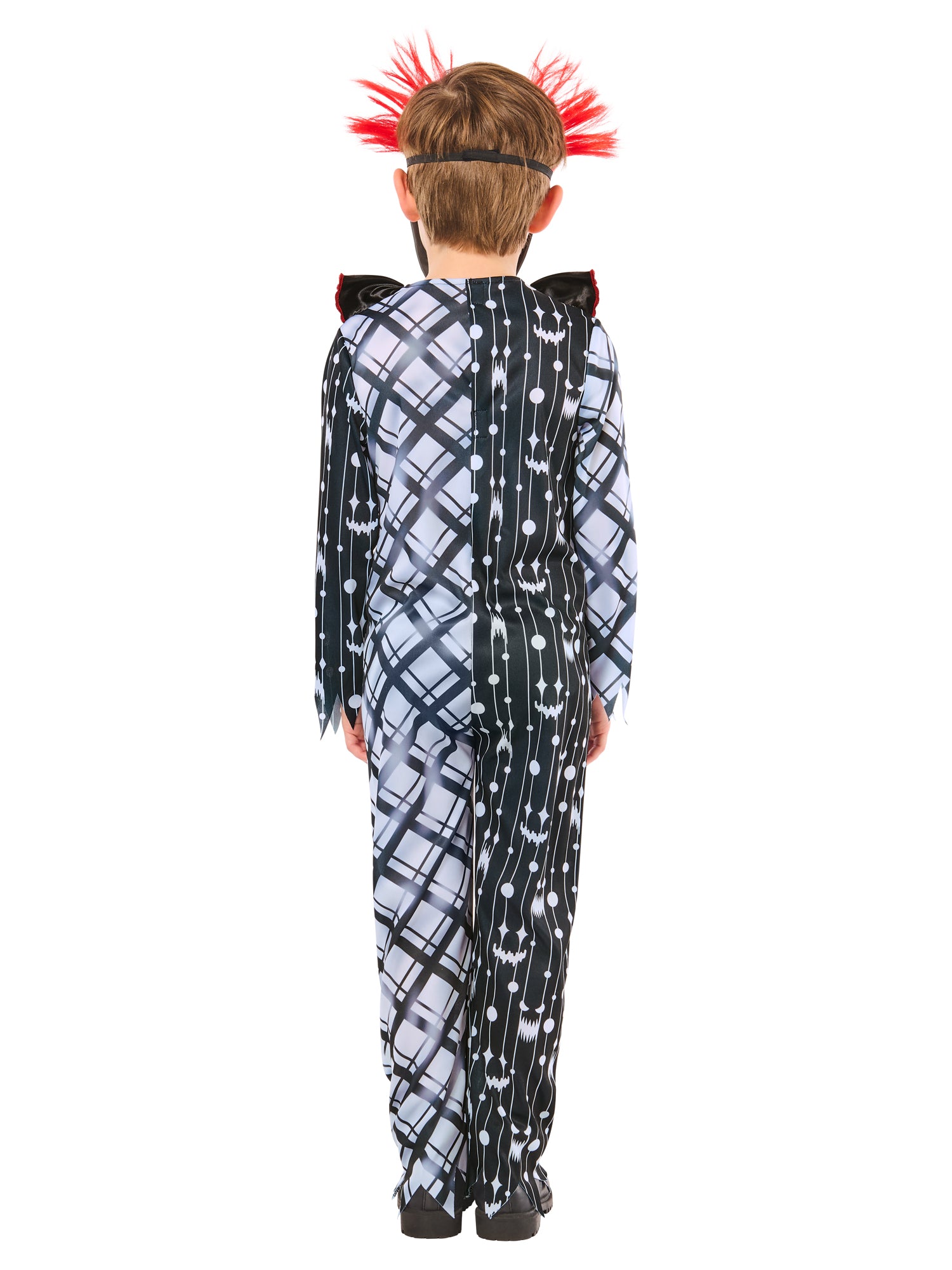 Monochrome Sinister Clown Suit Costume for Kids 2
