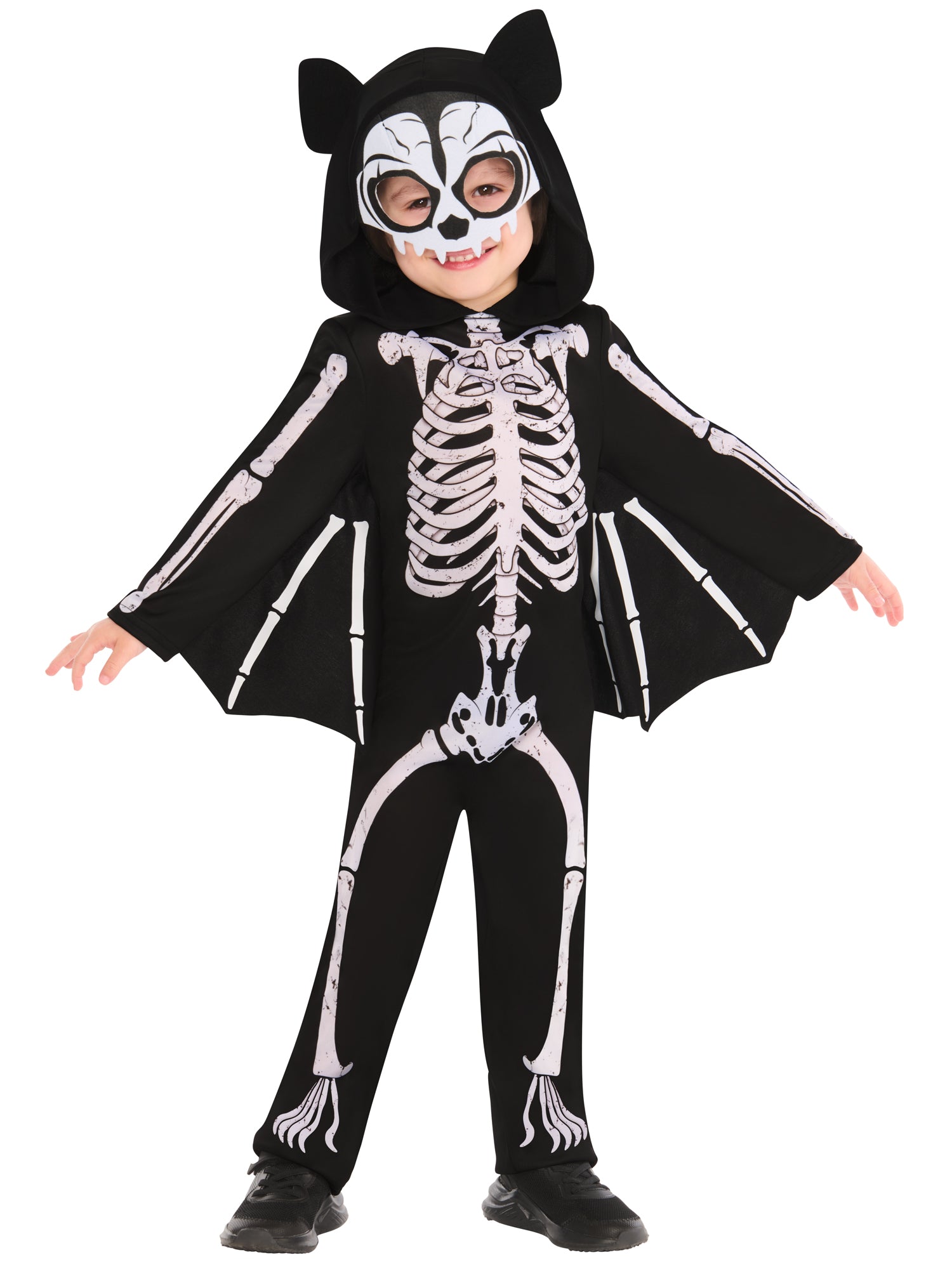 Skeleton Bat Costume for Kids Halloween Jumpsuit with Wings 1