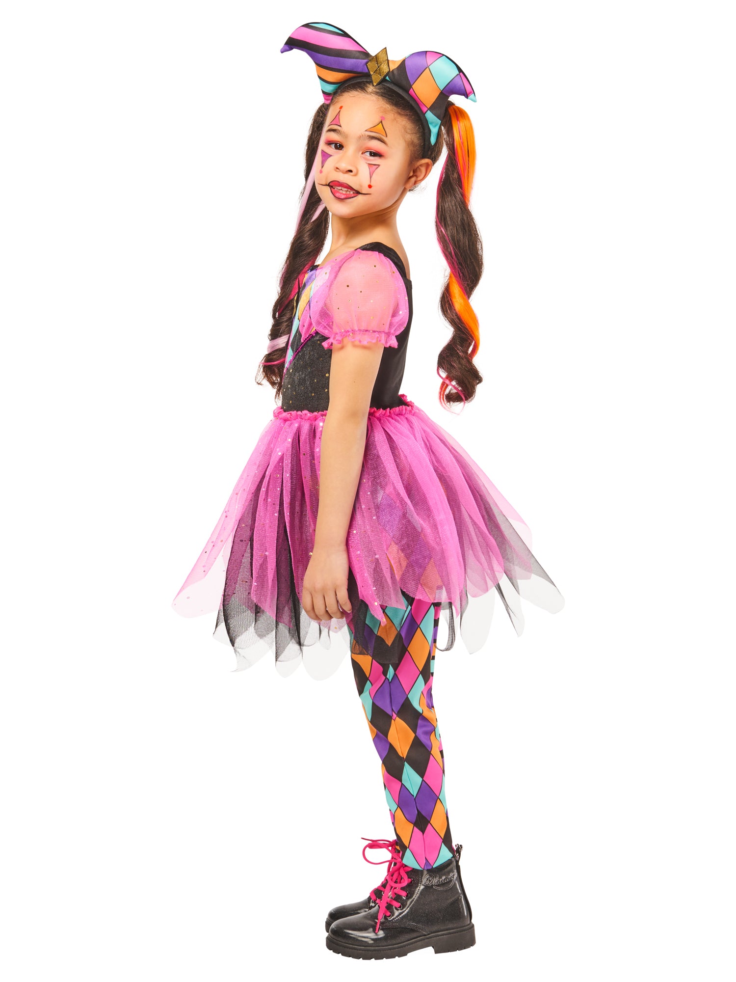 Harlequin Girl Pink Costume Dress 3