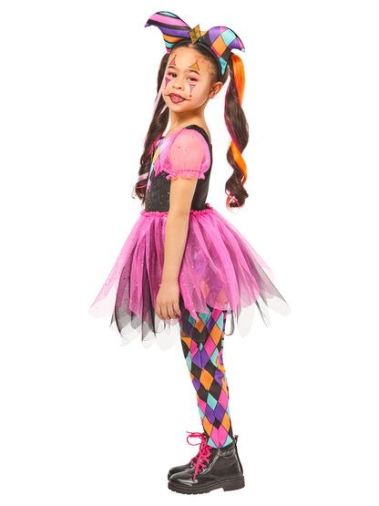 Harlequin Girl Pink Costume Dress 3