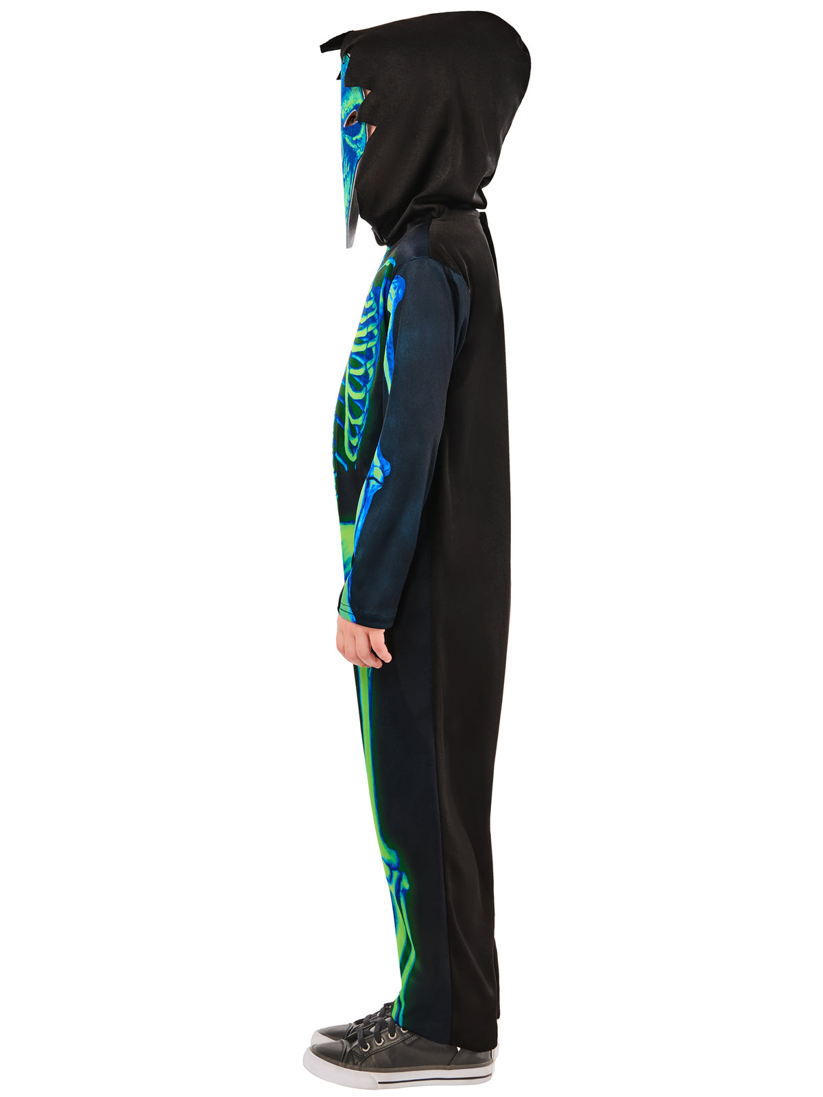 Neon Green Skeleton Costume for Kids 3