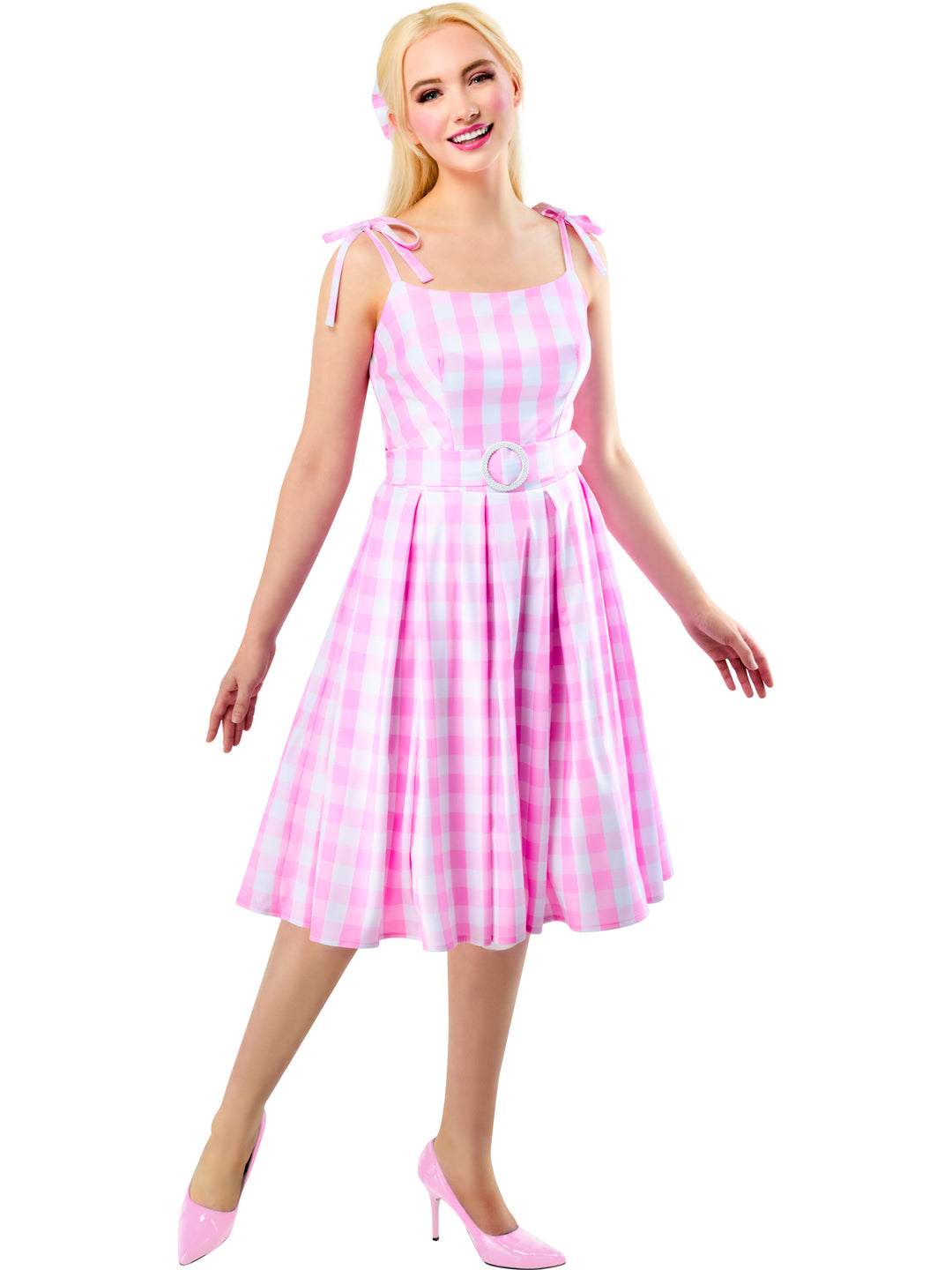 Barbie Perfect Day Costume Dress in Pink from The Movie with Belt and Hair Bow