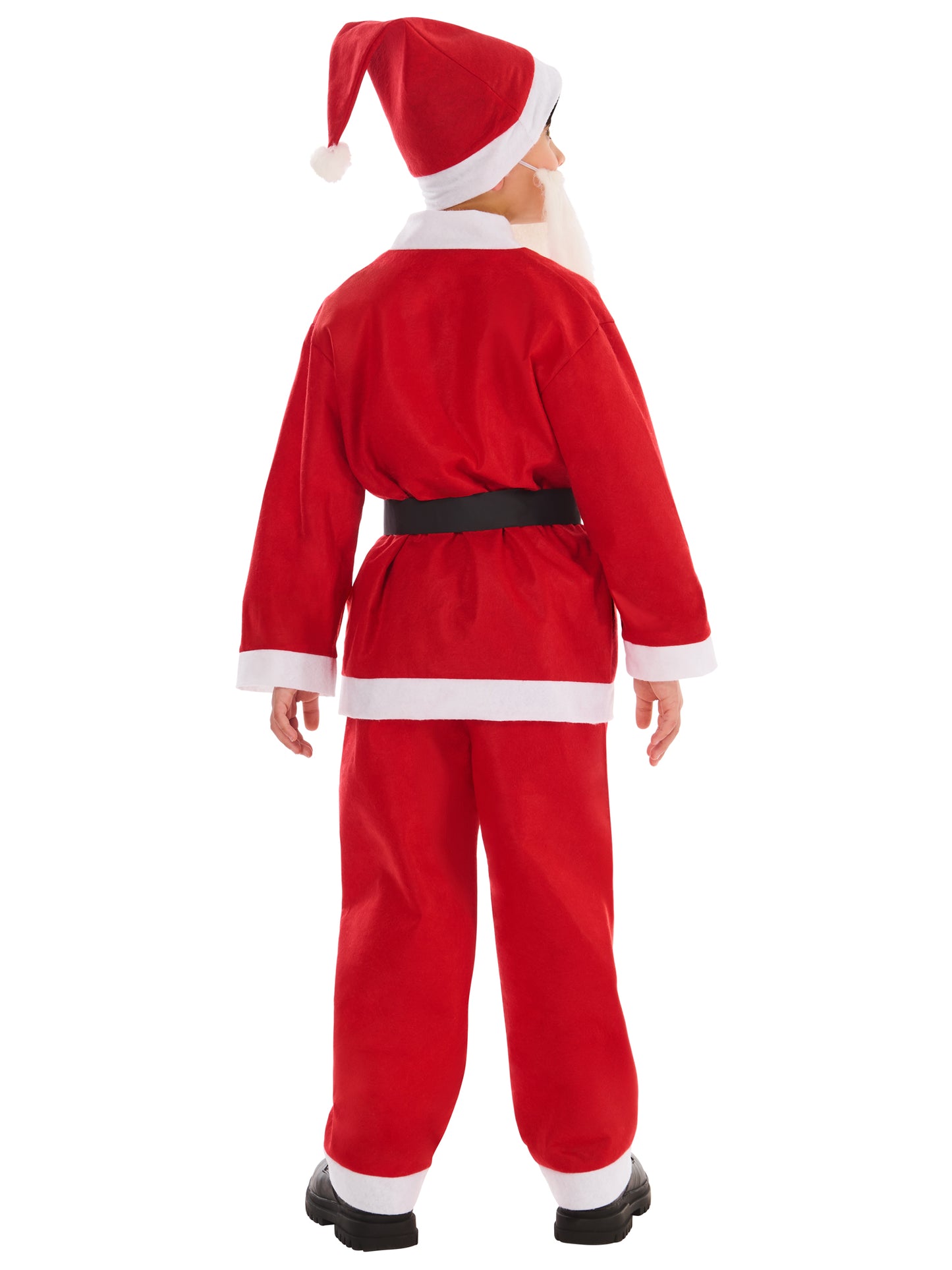 Kids Value Santa Costume Top Trousers Belt Hat Beard 2
