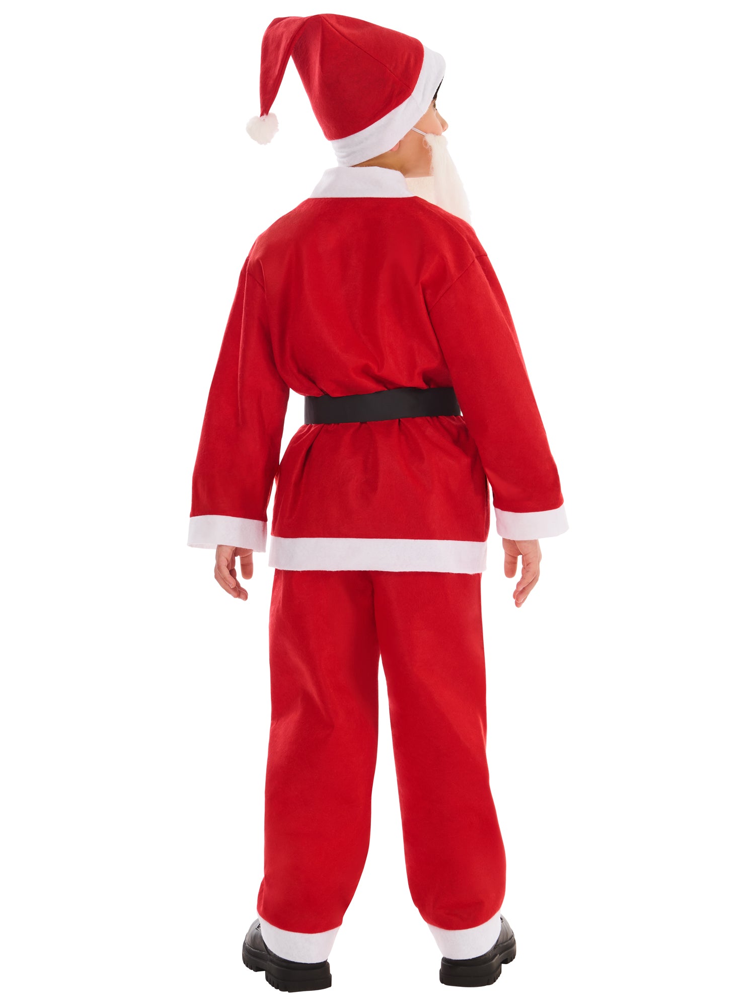Kids Value Santa Costume Top Trousers Belt Hat Beard 2