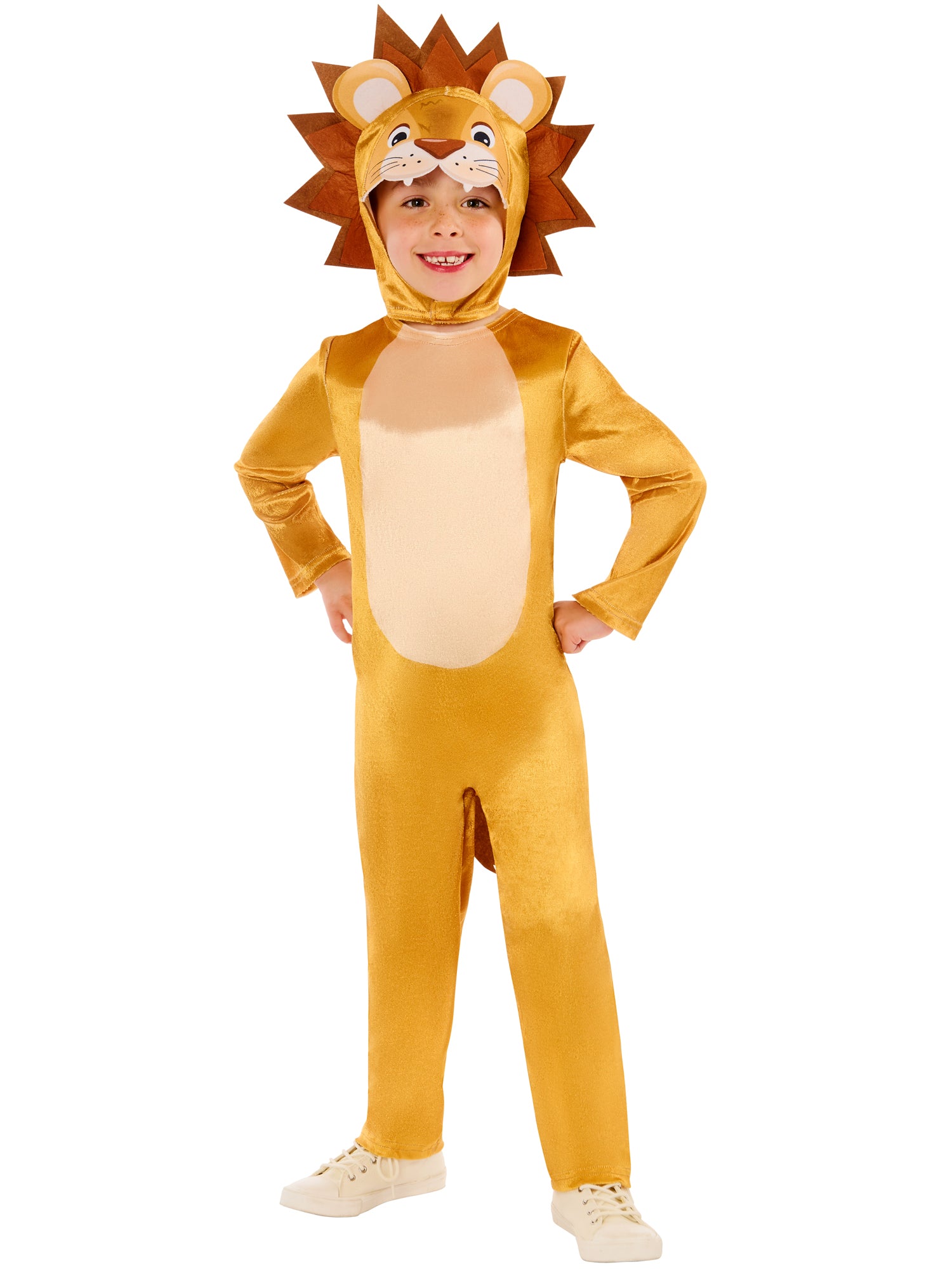 Lion Jumpsuit with Hooded Headpiece and Detachable Tail for Kids 1