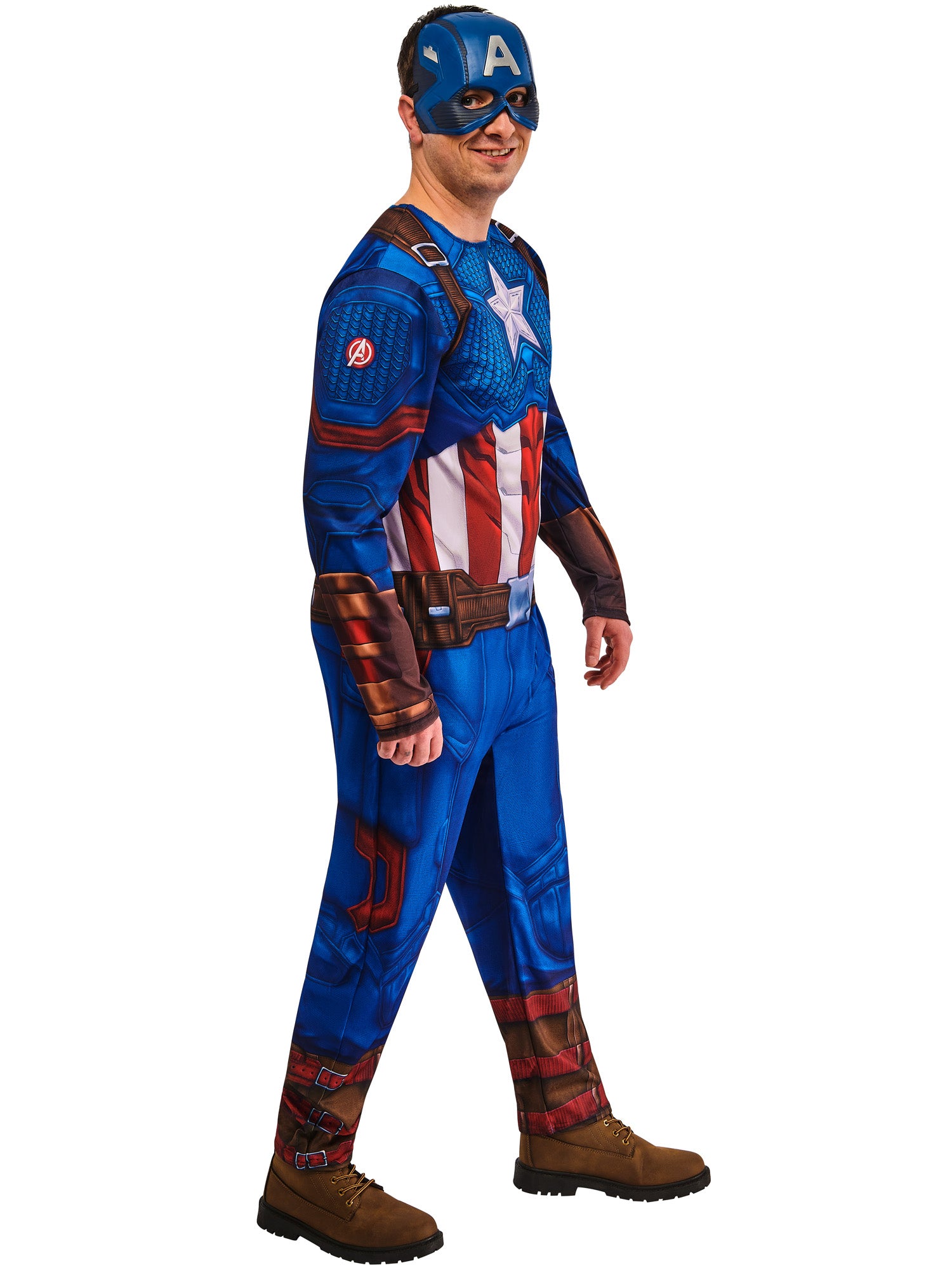 Captain America Adult Costume Avengers Jumpsuit and Mask 3