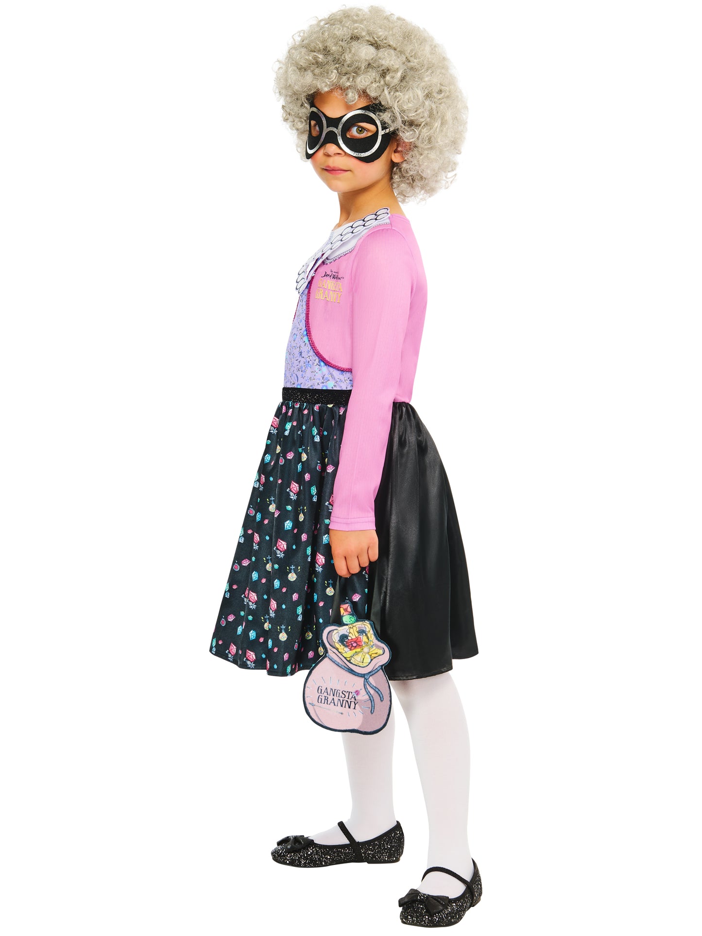 Gangsta Granny Costume Dress Wig Mask and Accessory Bag 4