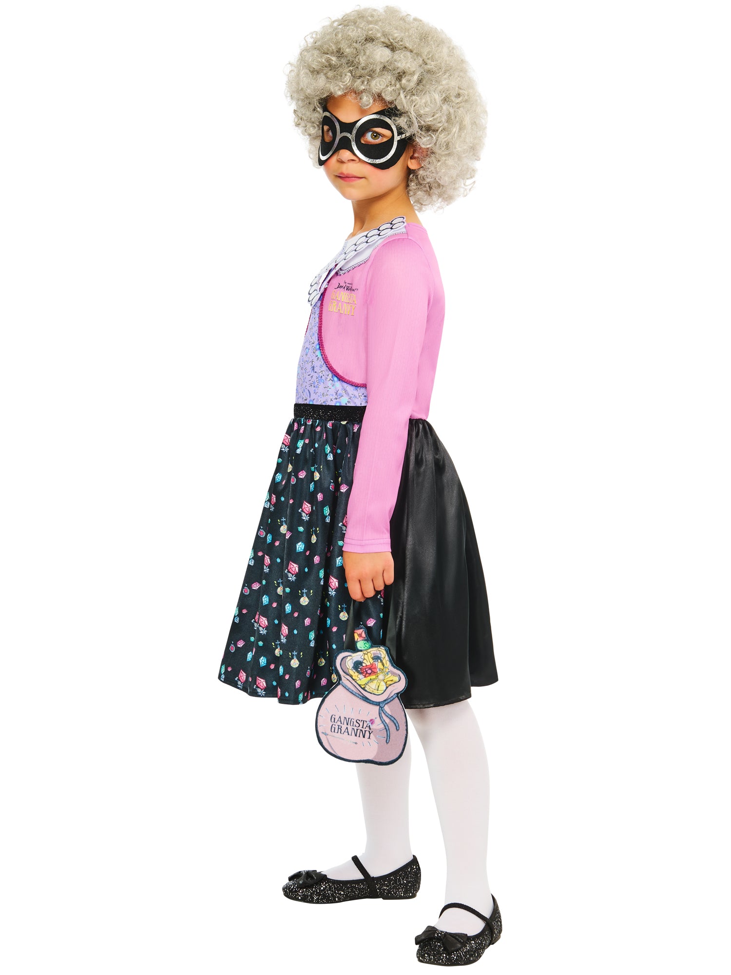 Gangsta Granny Costume Dress Wig Mask and Accessory Bag 4