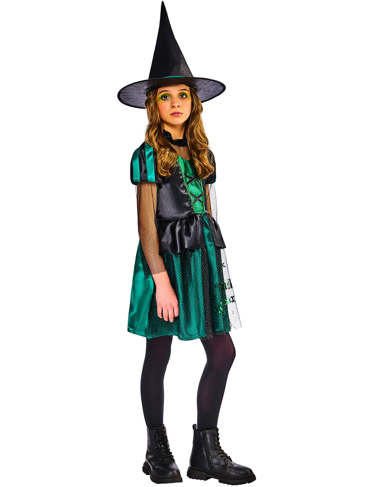 Wicked Witch Costume Dress and Hat for Girls 3