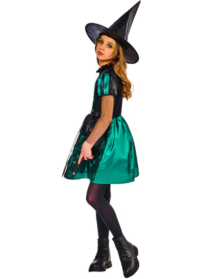 Wicked Witch Costume Dress and Hat for Girls 4
