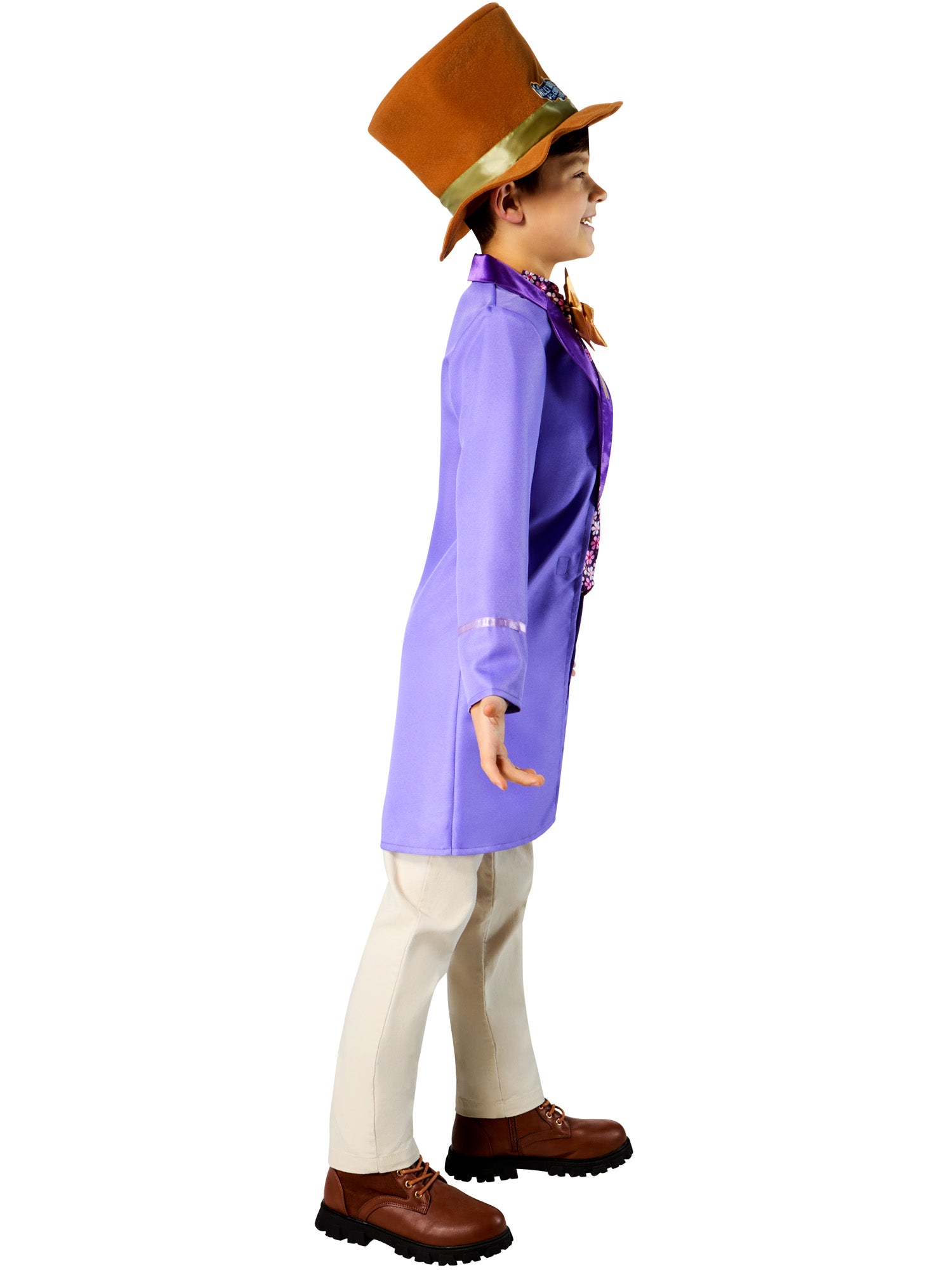 Willy Wonka Boy Chocolate Factory Costume Top with Hat 3
