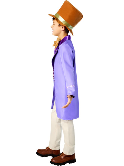 Willy Wonka Boy Chocolate Factory Costume Top with Hat 4