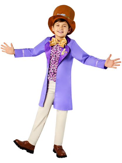 Willy Wonka Boy Chocolate Factory Costume Top with Hat 5