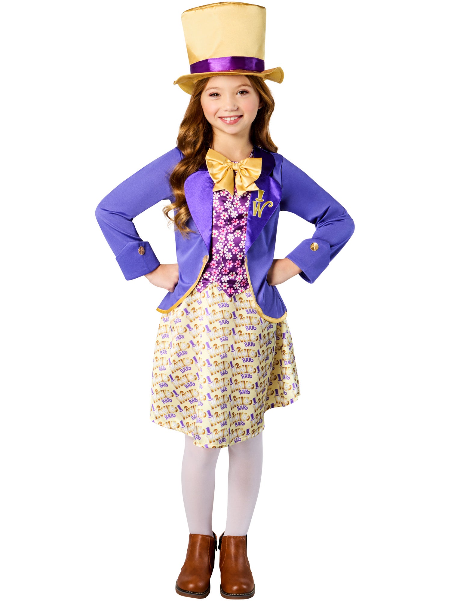 Willy Wonka Girl Chocolate Factory Costume Dress with Hat 1