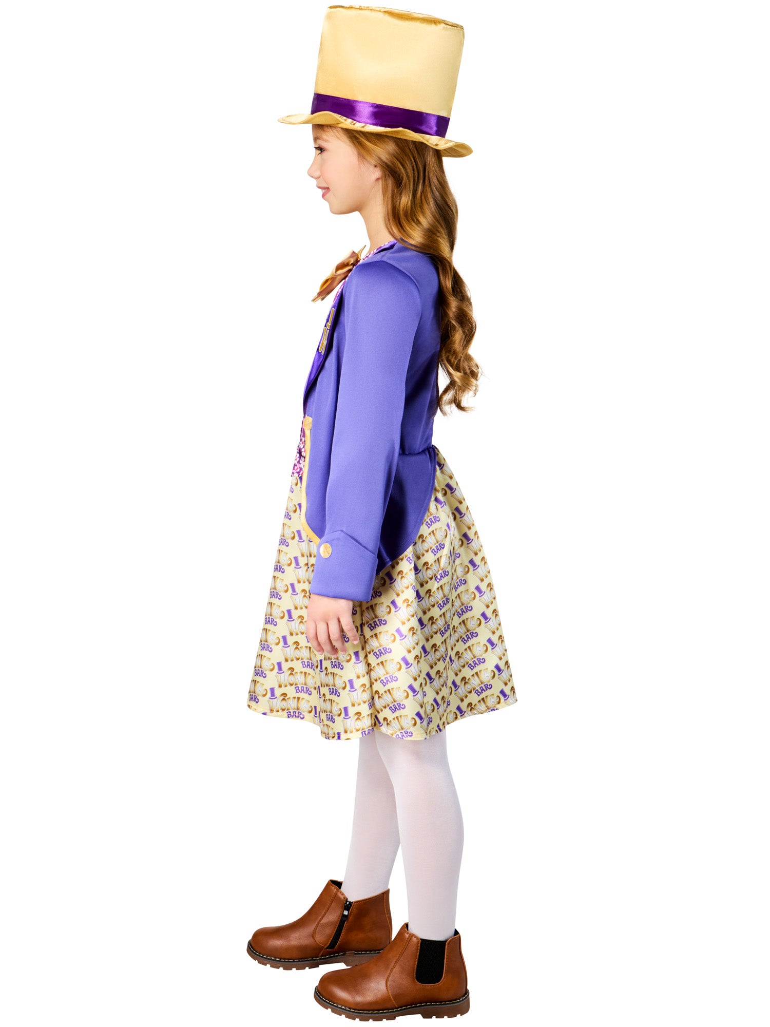 Willy Wonka Girl Chocolate Factory Costume Dress with Hat 4