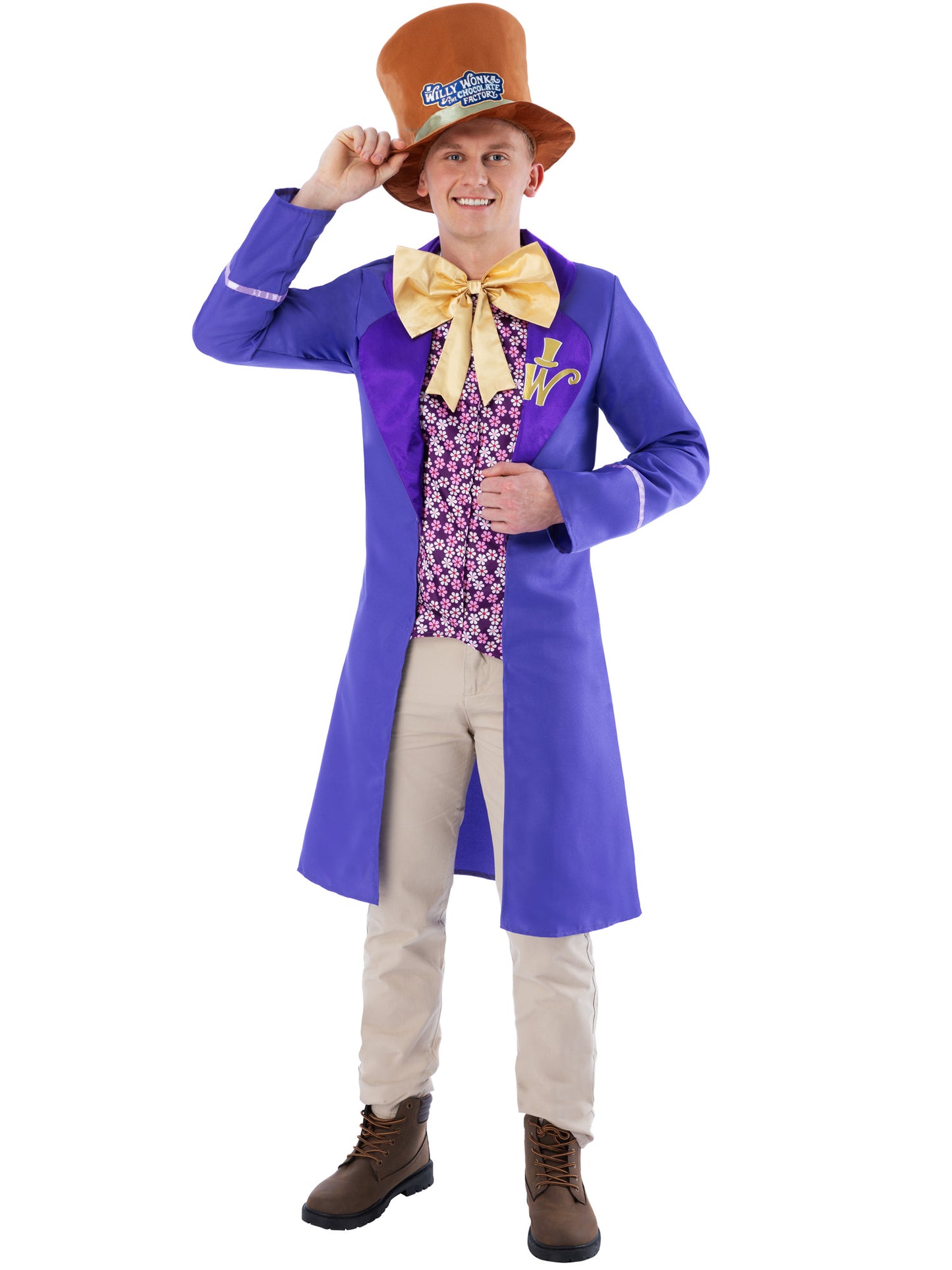 Willy Wonka Costume for Men Top and Hat 5