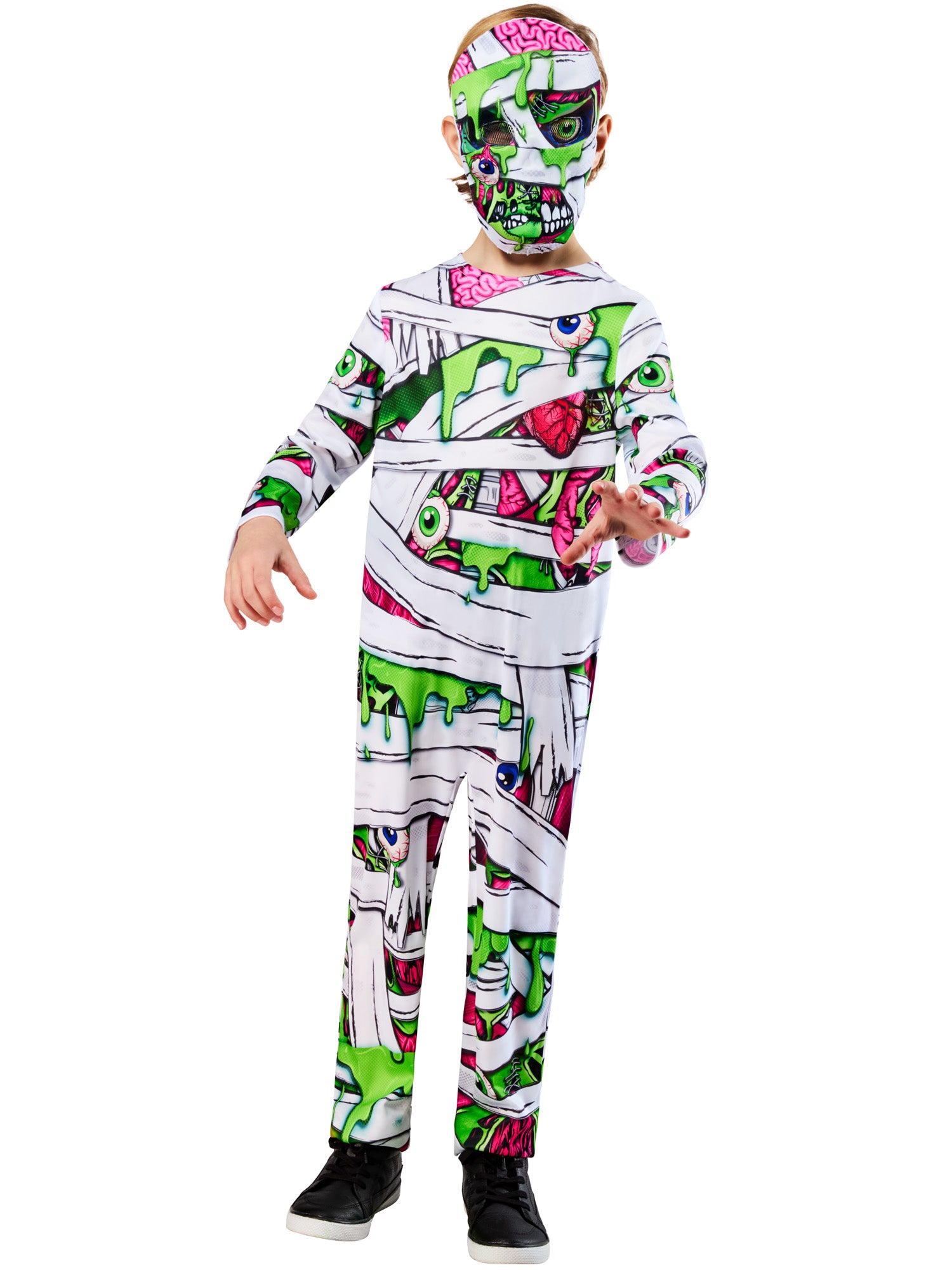 Pop Art Mummy Kids Costume Jumpsuit and Mask for Halloween 1