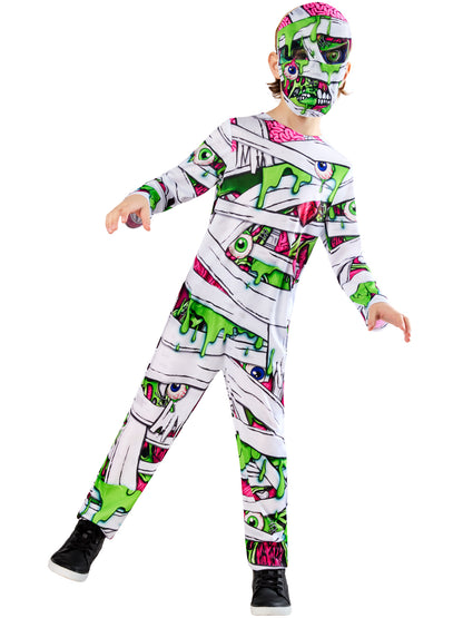 Pop Art Mummy Kids Costume Jumpsuit and Mask for Halloween 5