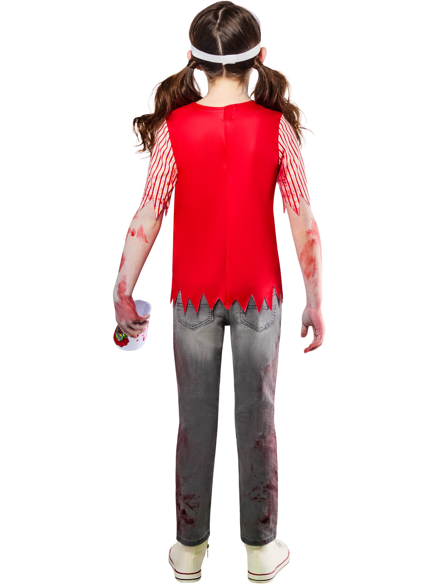 Zombie Burger Worker Costume Kids Top Visor Cup Holder 2