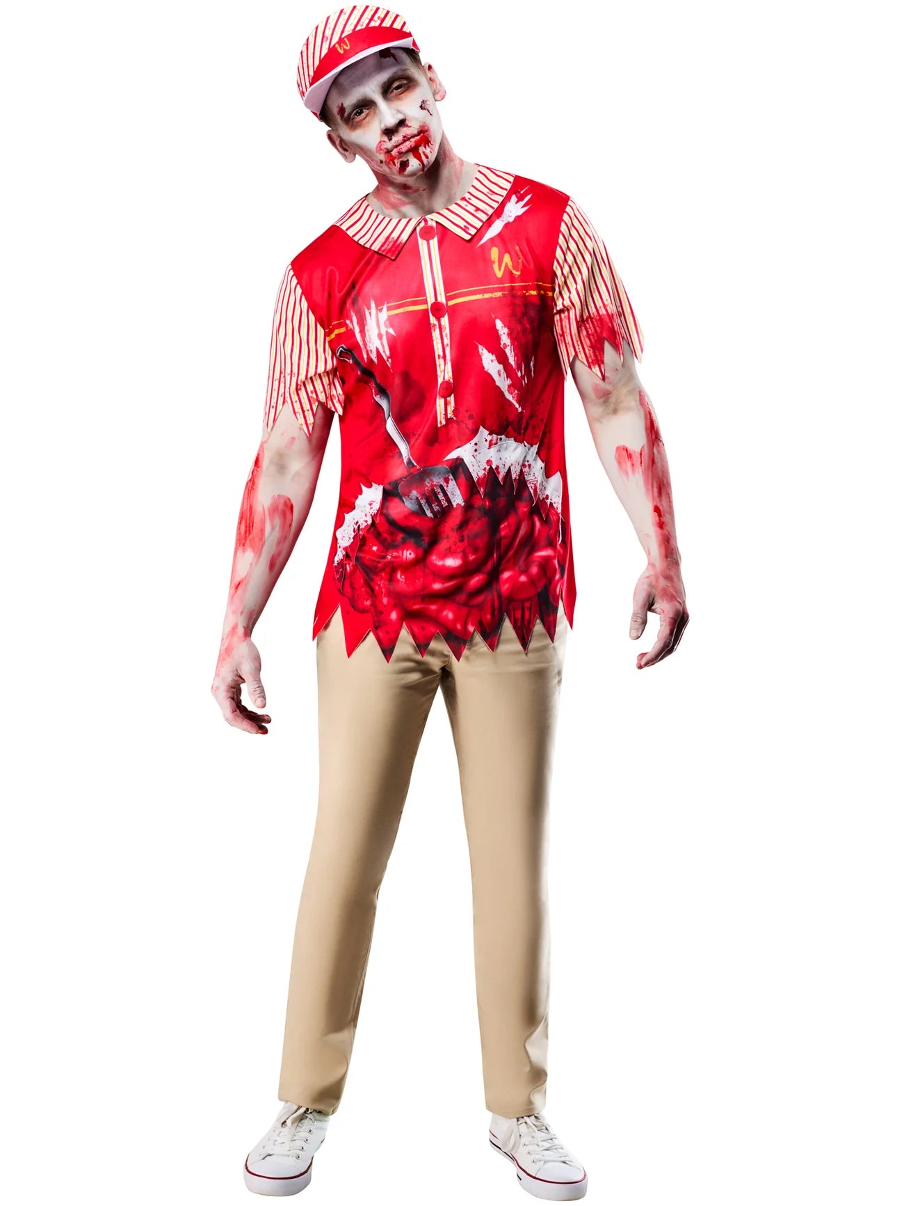 Zombie Burger Costume Adult Horror Fast Food Worker Costume 1