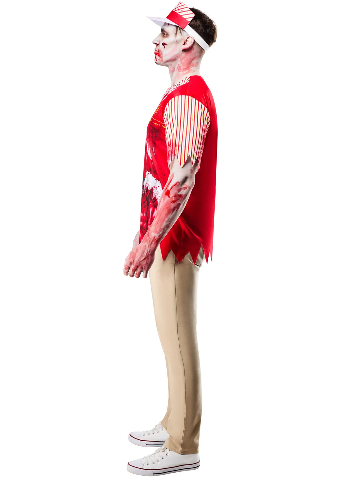Zombie Burger Costume Adult Horror Fast Food Worker Costume 3