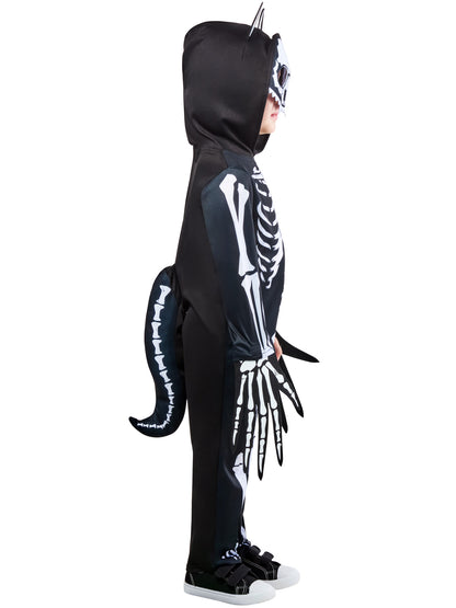 Skeleton Werewolf Costume Kids Jumpsuit with Headpiece and Detachable Tail 3