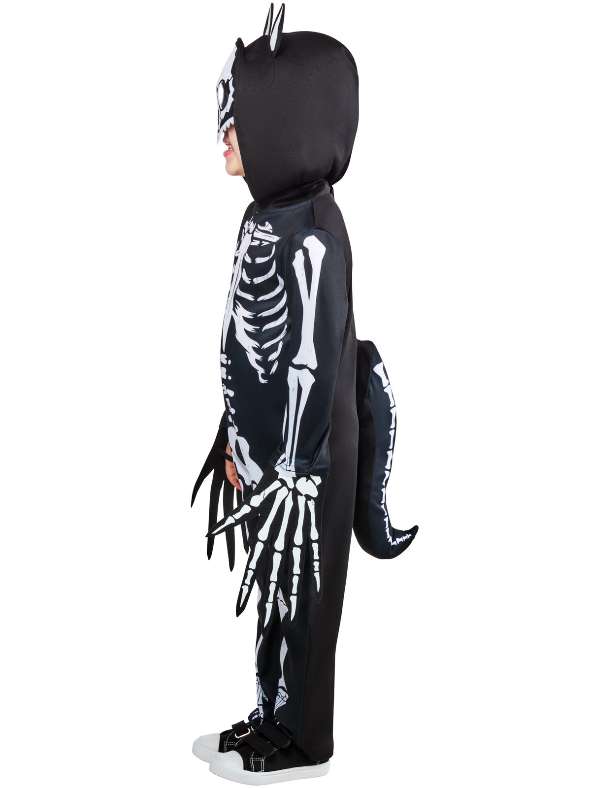 Skeleton Werewolf Costume Kids Jumpsuit with Headpiece and Detachable Tail 4